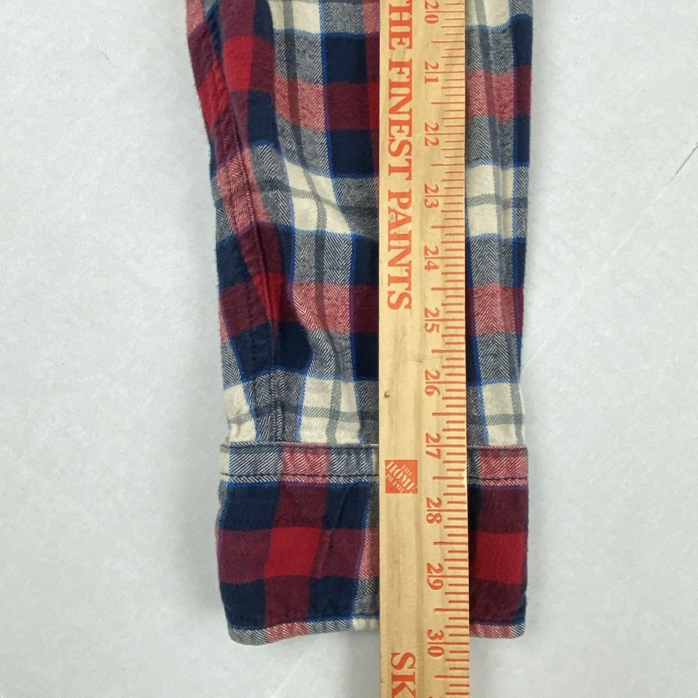 Abercrombie & Fitch A&F Mens XXL Flannel Plaid Muscle Fit Long Sleeve Moose Red - Picture 9 of 13